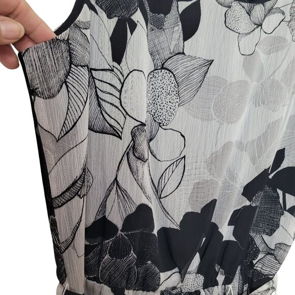 J.B.S.  Womens Floral Sleeveless Tea Lenght Dress Size M Black & Gray - Picture 11 of 11